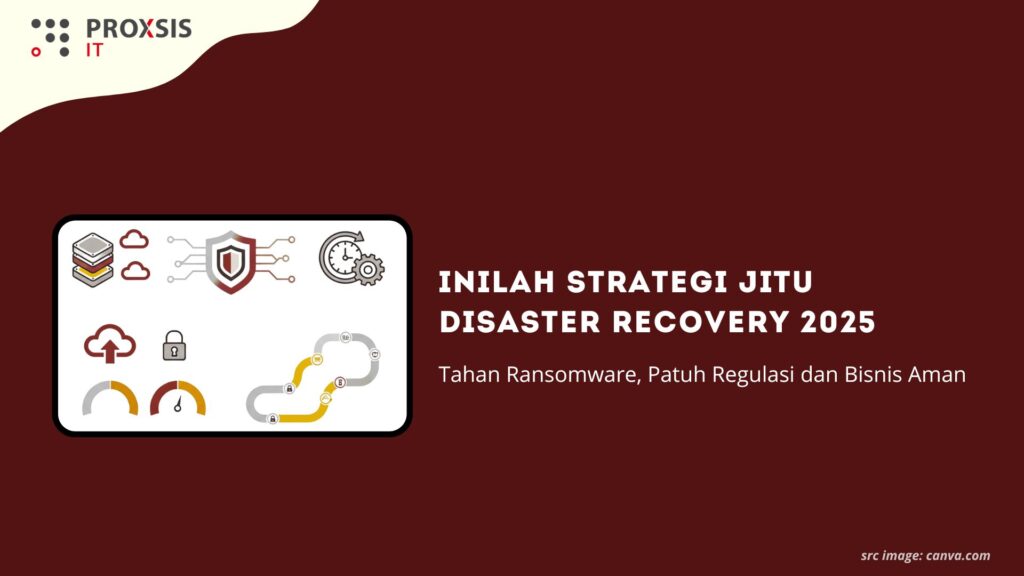 Skema Disaster Recovery 2025: backup 3-2-1, cloud failover, immutable backup, target RPO/RTO, alur respons insiden, dan uji berkala.