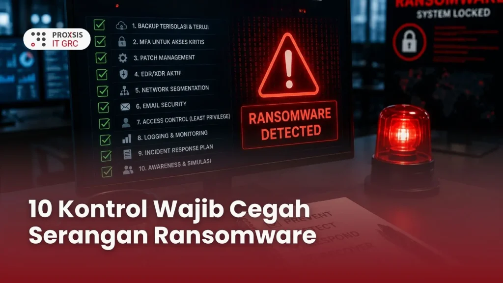 Ilustrasi ransomware readiness checklist untuk bisnis