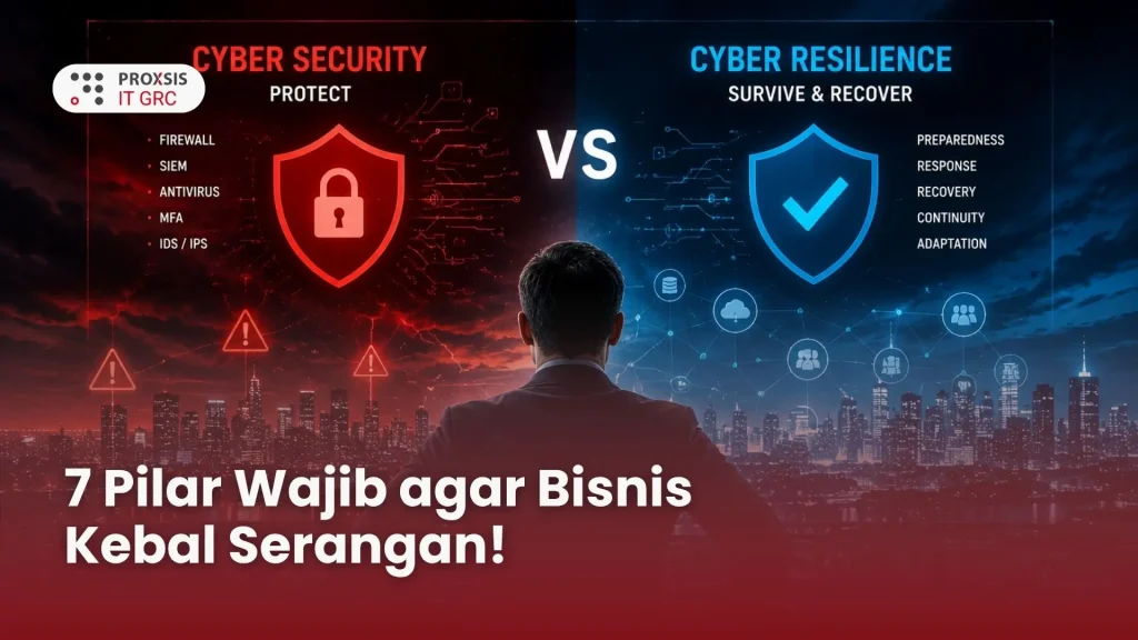 Ilustrasi sistem keamanan siber dan cyber resilience perusahaan