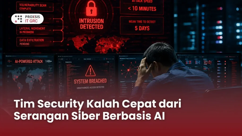 Ilustrasi ancaman serangan siber AI terhadap jaringan perusahaan